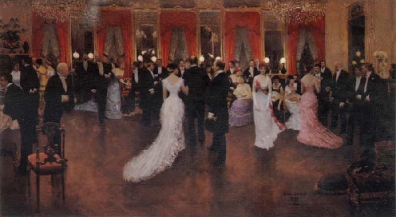 Jean Beraud An Evening Soiree oil painting picture